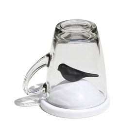 Чашка с крышкой Sparrow, 250 мл, белая с чёрным