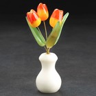 Ваза «Тюльпан», 3 цветка, ангидрит, 15,5 см, микс - фото 776599