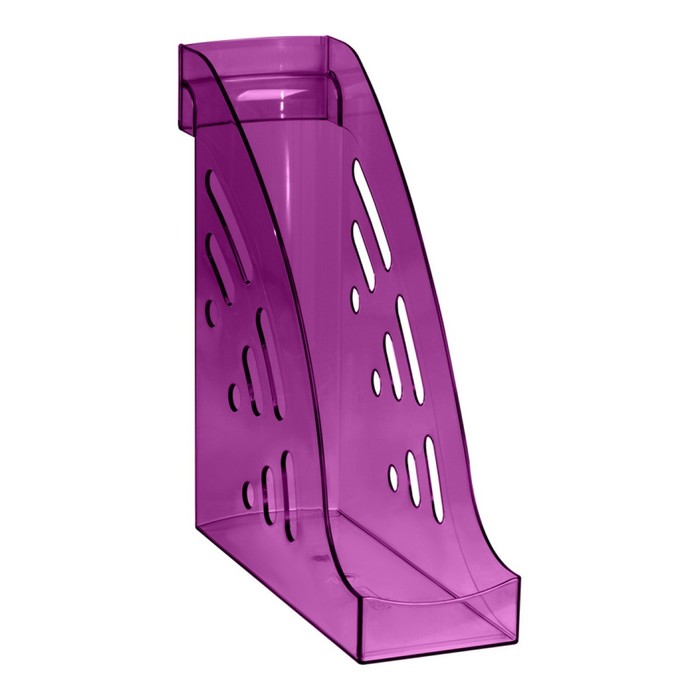 Лоток для бумаг вертикальный "Торнадо", тонированный фиолетовый Слива