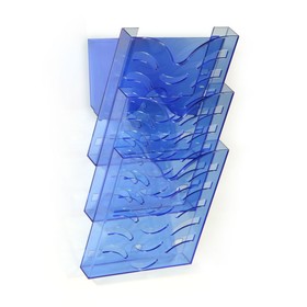 Set of 3 trays Universal transparent blue