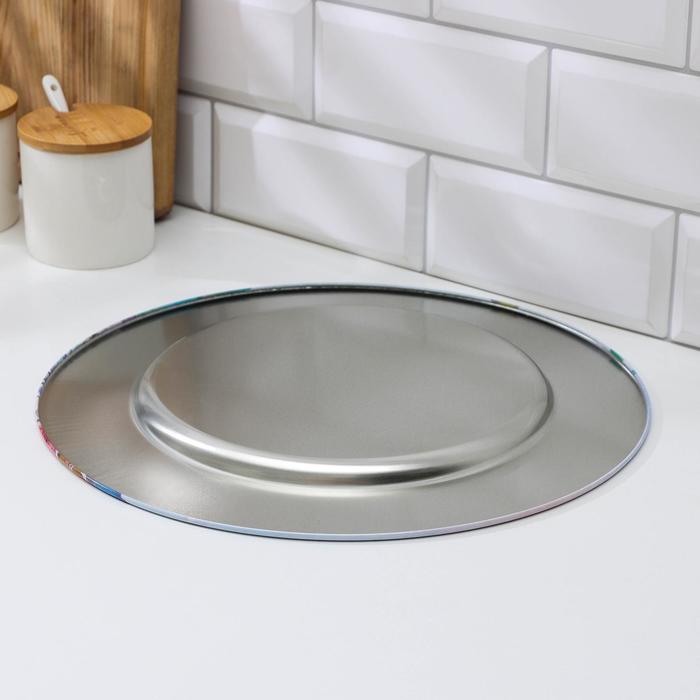 Поднос «Птицы», d=33 см, металлический - фото 798395607