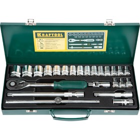 Набор торцевых головок Kraftool 27892-h24_z01, 24 предмета, 8-32 мм, 1/2", CrV 4791136