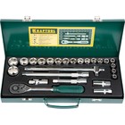 Набор торцевых головок Kraftool 27892-h25_z01, 25 предметов, 10-32 мм, 1/2", CrV 4791137 - фото 91724