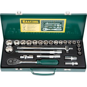 Набор торцевых головок Kraftool 27892-h25_z01, 25 предметов, 10-32 мм, 1/2", CrV 4791137