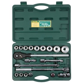 Набор торцевых головок Kraftool 27895-h20_z01, 20 предметов, 17-50 мм, 3/4", CrV/S2 4791138