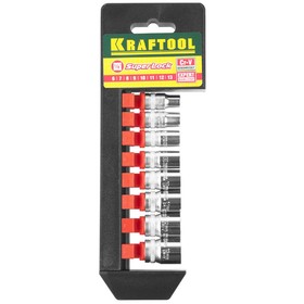 Набор торцевых головок Kraftool 27860-h8_z01, 8 предметов, 6-13 мм, 1/4", CrV 4791139