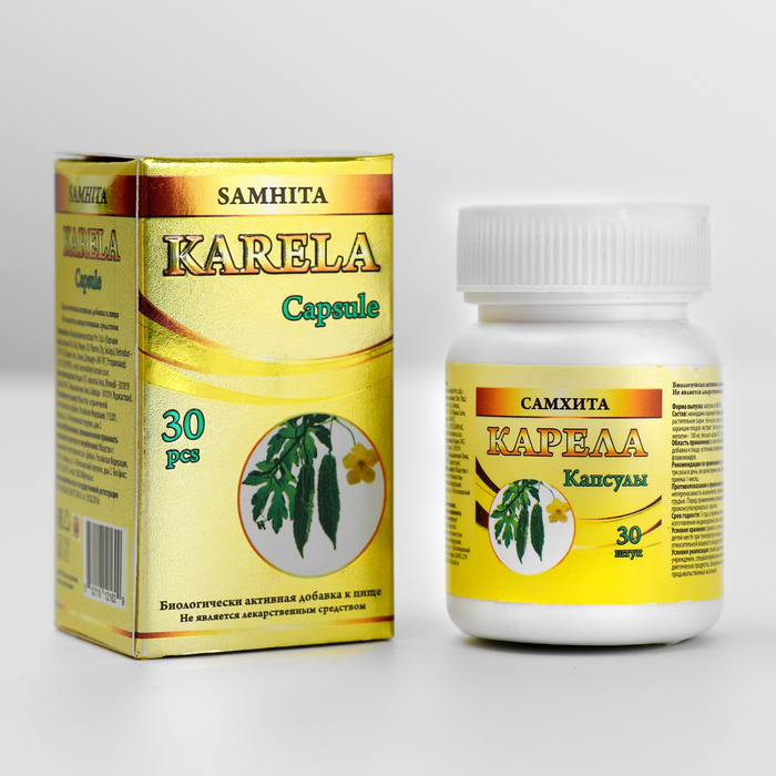 Карела «Самхита», общеукрепляющее средство, понижение уровня сахара и холестерина, 30 капсул - фото 798397108