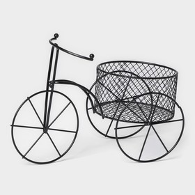 Подставка для цветов Доляна «Велосипед», d=8 см, 18×10×13 см, цвет чёрный
