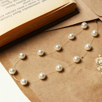 The beads on the fishing line "Pearl", the ball number 8 color milk in silver, 30cm