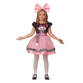 Карнавальный костюм «Прекрасная дива», платье, ободок с бантом, р. 28, рост 110 см