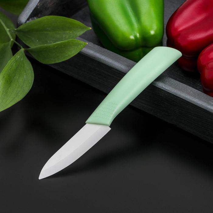 Нож керамический "Симпл" лезвие 8 см, ручка soft touch, цвета МИКС