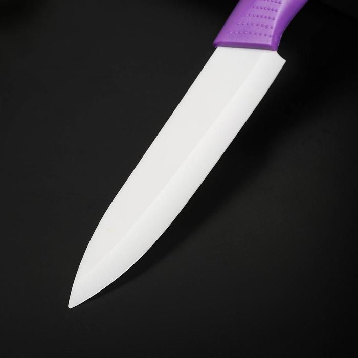 Нож керамический "Симпл" лезвие 12,5 см, ручка soft touch, цвета МИКС