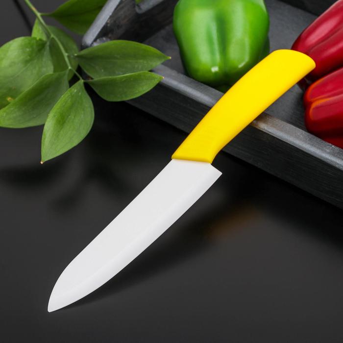 Нож кухонный керамический «Симпл», лезвие 15 см, ручка soft touch, цвет МИКС - фото 1360030