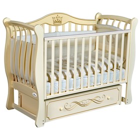 Детская кровать Oliver Florencia Elegance, универсальный маятник, ящик, цвет слоновая кость