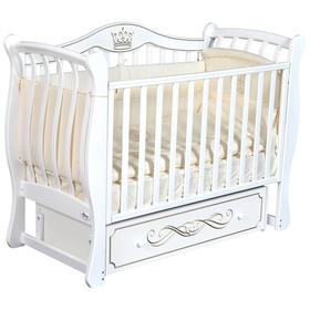 Детская кровать Oliver Florencia Elegance, универсальный маятник, ящик, цвет белый