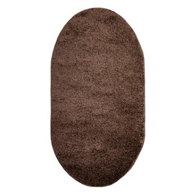 Ковёр Фризе «Шегги», цвет тёмно-кофейный, овал 80х150 см