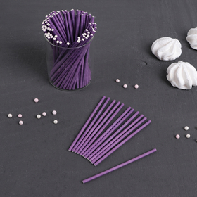 Палочки для кейкпопсов, 100 шт, 10x0,2 см, цвет фиолетовый