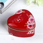 Box metal heart "Rose red" 4х7х7 cm Box metal heart "Rose red" 4х7х7 cm