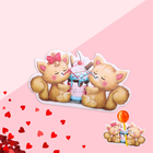 Card under candy "Cats" 5 x 9 cm Card under candy "Cats" 5 x 9 cm