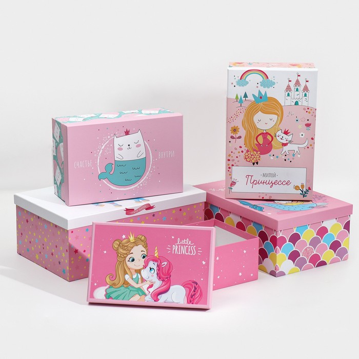 Набор подарочных коробок 5 в 1 «Маленькой принцессе», 22 х 14 х 8,5 - 32,5 х 20 х 12,5 см