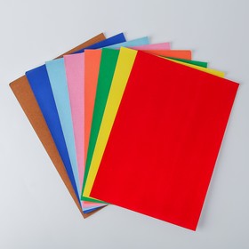 Набор цветной бумаги "Бархатная" 8 листов 8 цветов, 110 г/м2, 21х29,7 см