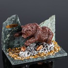 Souvenir "Bear fishing", 10х15х10 cm, serpentine, gypsum, minerals