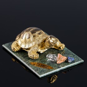 Сувенир "Черепаха", 7х10х4 см, змеевик, гипс, минералы в Донецке