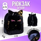 Рюкзак детский с пайетками, отдел на молнии, цвет чёрный - фото 6656017