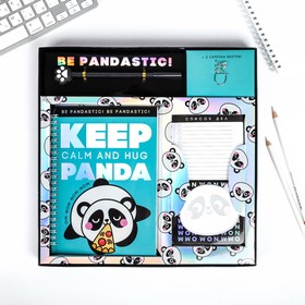 PANDA set, A5 diary 40 sheets, planning, pen, paper clips, stickers