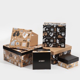 Набор подарочных коробок 6 в 1 «Мужской крафт», 10 х 10 х 6 - 20 х 20 х 11 см