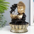 Фонтан настольный от сети, подсветка "Будда с лотосом в руке" бронза 30х20х20 см - фото 964431