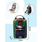 Backpack children Car 15*12*23, otd zipper, green