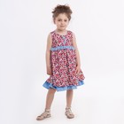 Платье для девочки, рост 104 см, цвет красный (голубой пояс) - фото 107412629