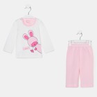 Пижама для девочки, рост 62/68 см, цвет розовый - фото 6656361