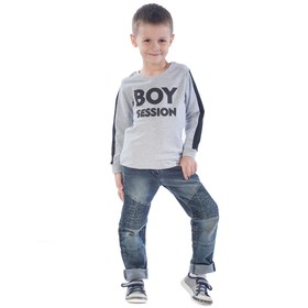 Свитшот детский Boy session, рост 110 см, цвет серый-меланж