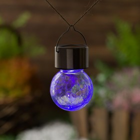 Фонарь садовый на солнечной батарее "Лампочка Прозрачная", 60 х 90 мм, 1led, стекло, RGB