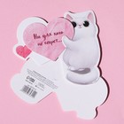 Postcard-Valentinka with a letter "You are a miracle!" the white cat Postcard-Valentinka with a letter "You are a miracle!" the white cat