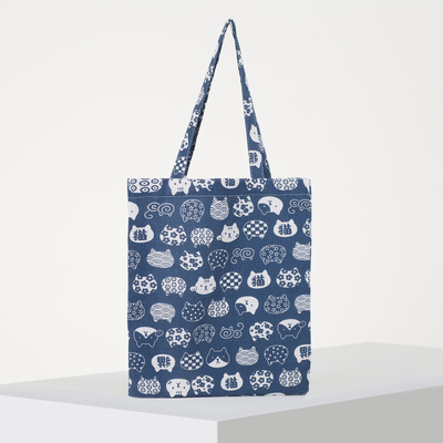 Textile bag Cats 37*1*38 Department zip, no padding, blue