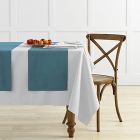 Комплект дорожек на стол «Ибица», размер 43 х 140 см - 4 шт, цвет голубой