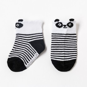 Носки детские Крошка Я «Панда», цвет белый/чёрный, 10-12 см