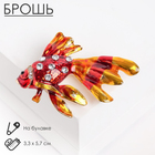 Брошь "Рыбка", цвет красно-золотой в золоте - фото 3074479