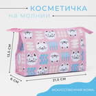 Cosmetic bag ^ Cats, 21,5*6*13,5 the division with zip, pink