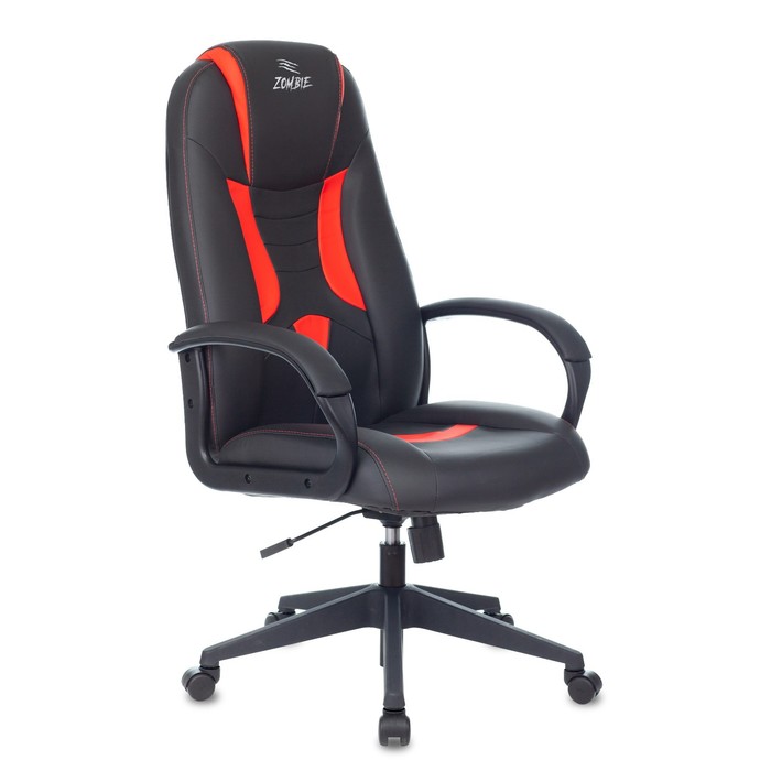 Кресло игровое  VIKING-9/BL+RED черный/красный искусст.кожа/ткань
