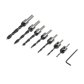 A set of drill bits with countersink TUNDRA, 3-4-5-6-7-8-10 mm, 7 PCs.
