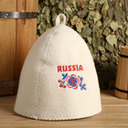Шапка для бани с вышивкой "Russia" цветы Шапка для бани с вышивкой "Russia" цветы