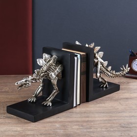 Держатели для книг "Скелет динозавра" набор 2 шт серебро 24х58х15 см