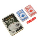 Карты игральные бумажные "Poker range", 2 колоды по 54 шт, 5 кубиков, 25мкр, 8.8х5.7 см - фото 695719