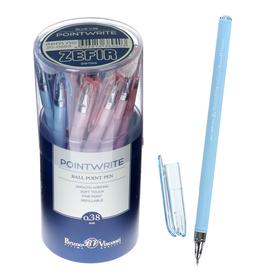 Ручка шариковая PointWrite Zefir, узел 0.38 мм, синие чернила, матовый корпус Silk Touch, МИКС