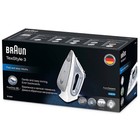 Утюг Braun SI3054GY, 2400 Вт, керамическая подошва, 45 г/мин, 270 мл, бело-серый 4833710 - фото 53225