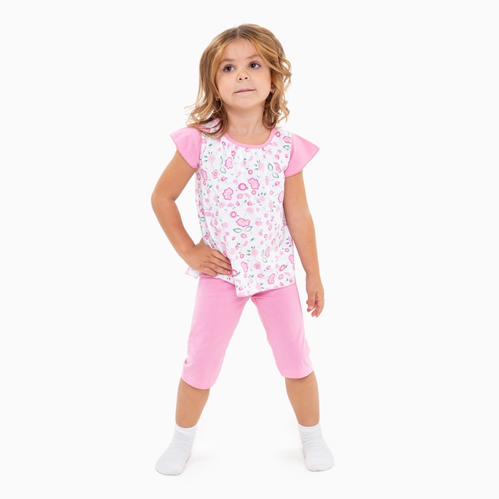 Комплект (футболка, штанишки) для девочки, цвет микс, рост 80-86 см (26)